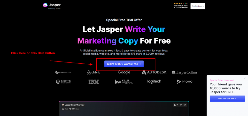 Jasper AI free trial 