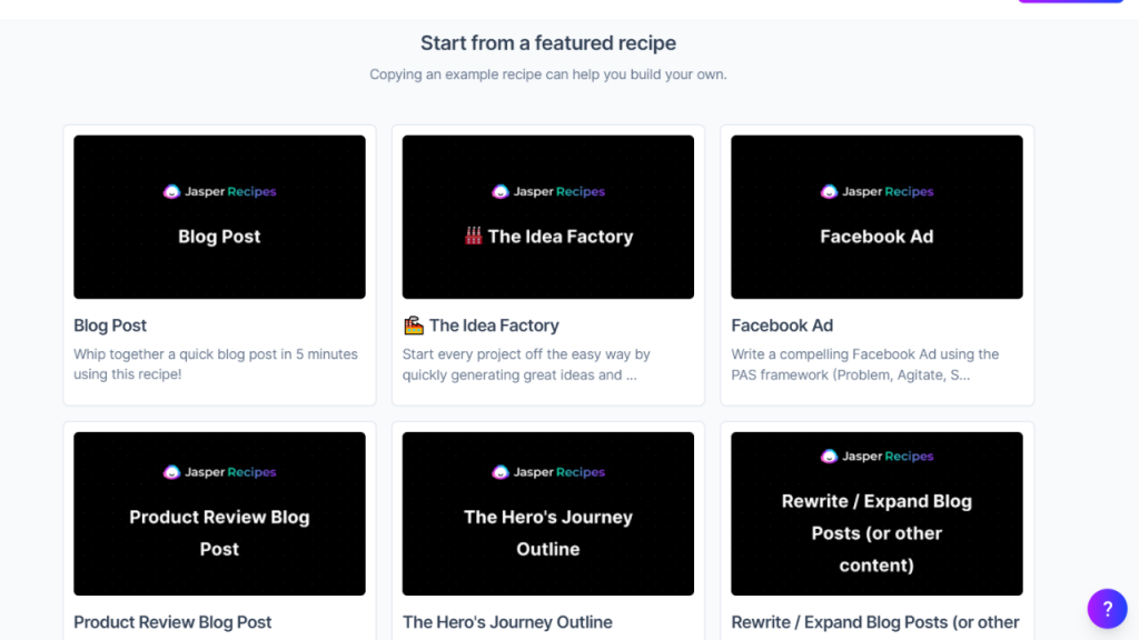 Jasper AI Recipes
